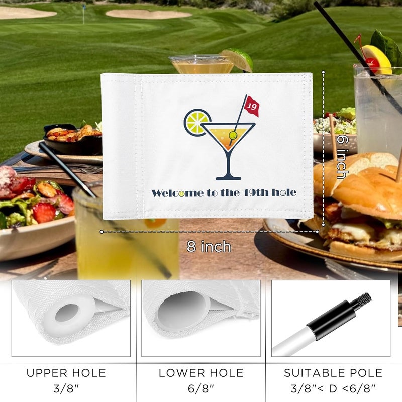 KINGTOP 19th Hole Golf Flag for Backyard Practice Putting Green, PGA Junior Standards, Double Sides 420D Nylon with Tube Insert, 6x8 Inch - Image 3